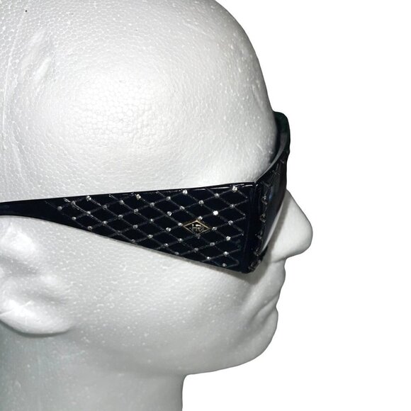 Helena Rubinstein Rhinestone Studded Sunglasses Womens One Size Vintage Black - Picture 2 of 9